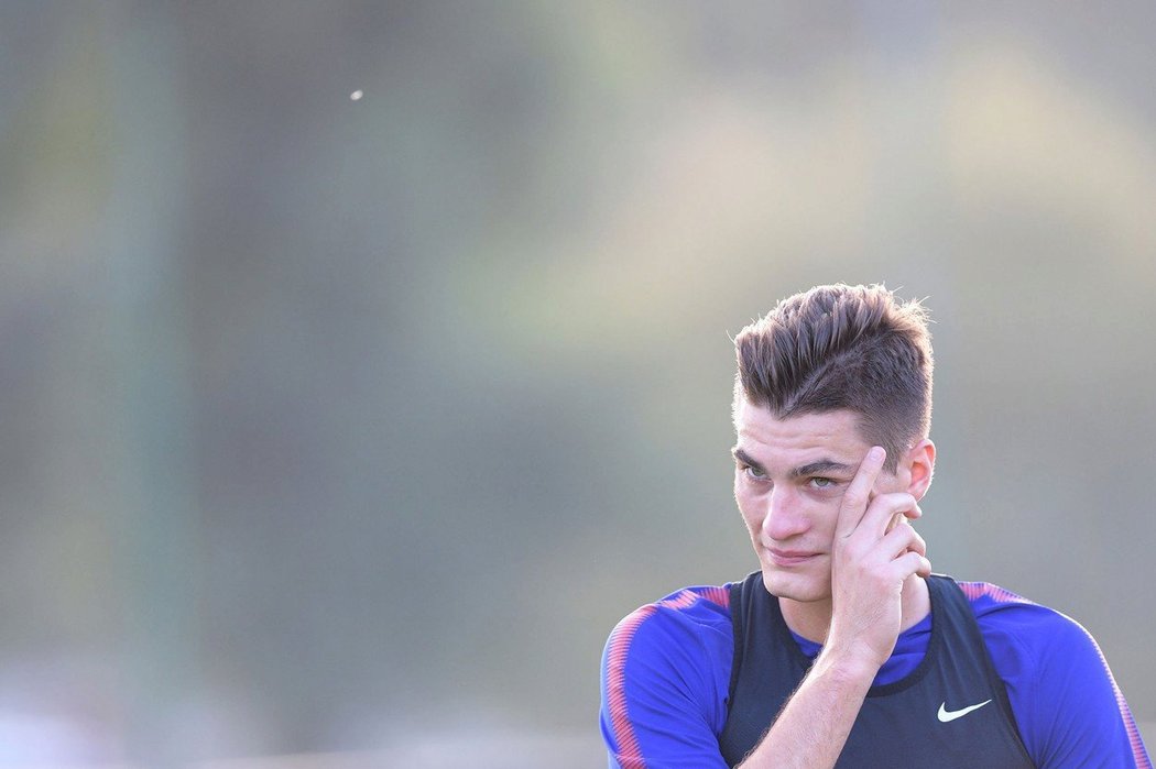 Útočník Patrik Schick při tréninku za AS Řím