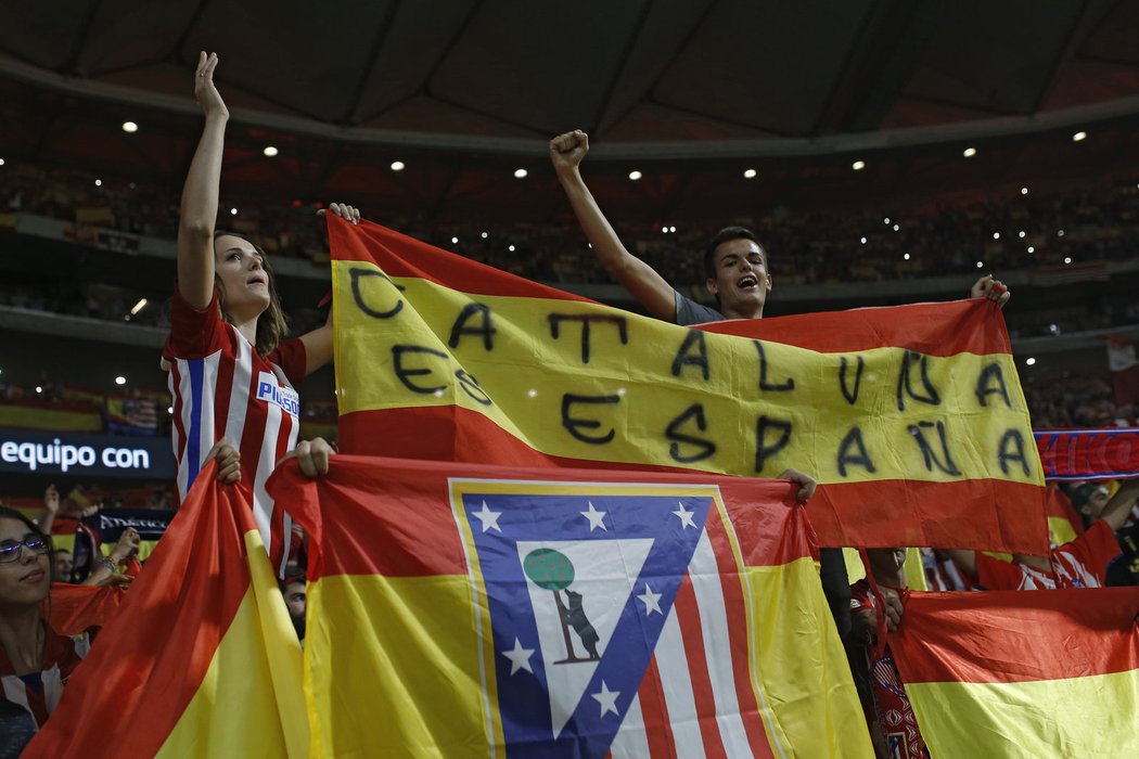 Fanoušci Atlétika Madrid mají jasno: Katalánsko se nesmí odtrhnout od Španělska!