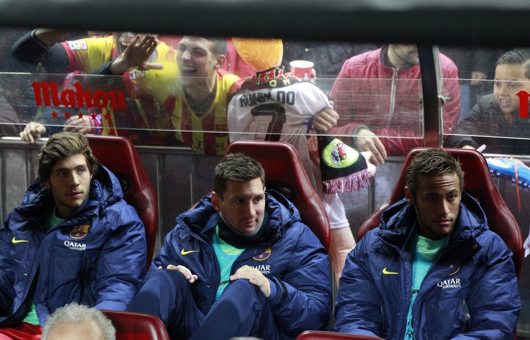 Hvězdní Lionel Messi a Neymar na lavičce. Tak to vypadalo na začátku zápasu s Atlétikem Madrid.
