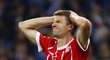 Zklamaný Thomas Müller z Bayernu Mnichov při porážce s Hoffenheimem