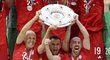 Arjen Robben, Rafinha a Franck Ribéry slaví titul Bayernu Mnichov