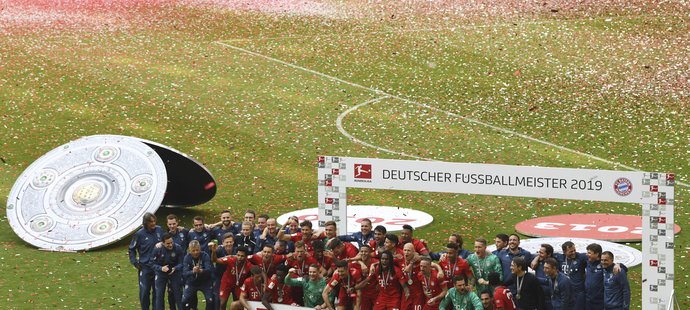 Mistrovské oslavy fotbalistů Bayernu Mnichov