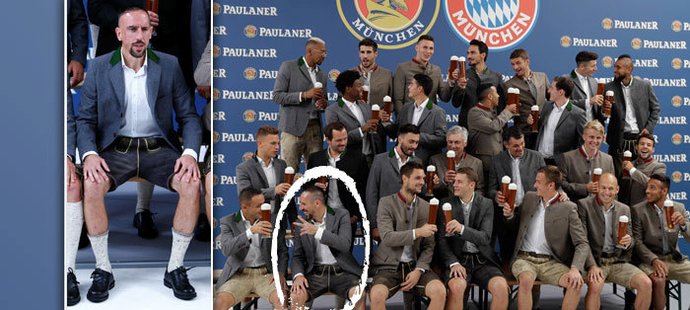 Franck Ribéry jako pravověrný muslim nemusel jako jediný hráč Bayernu Mnichov vzít do ruky sklenici s pivem