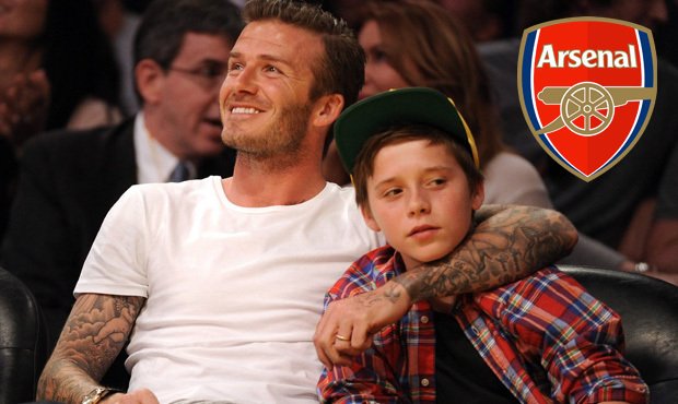 David Beckham se svým synem Brooklynem, který teď bude oblékat barvy Arsenalu