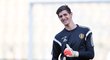 Thibaut Courtois na tréninku belgické reprezentace