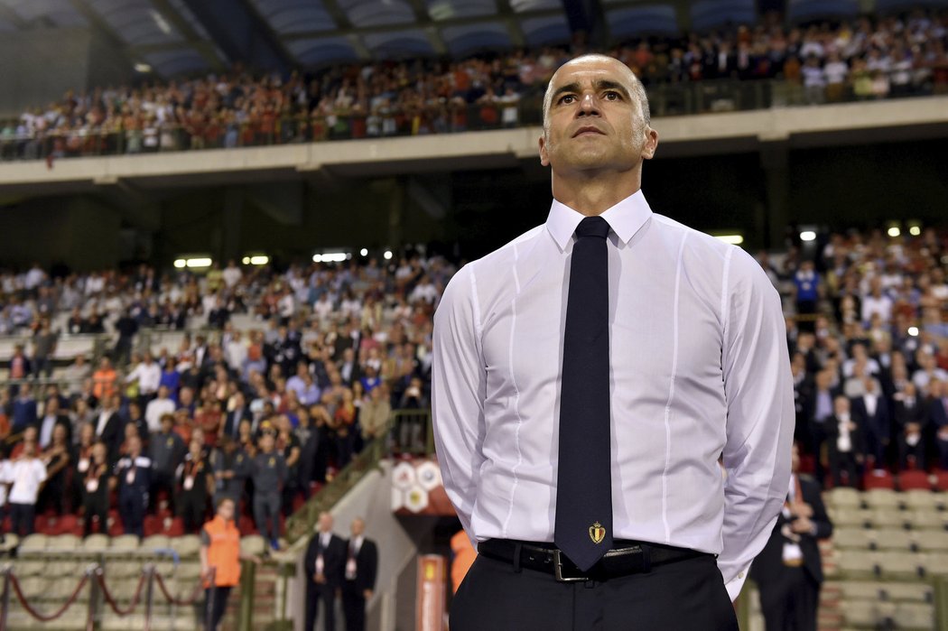 Nový trenér Belgie Roberto Martínez při utkání se Španělskem