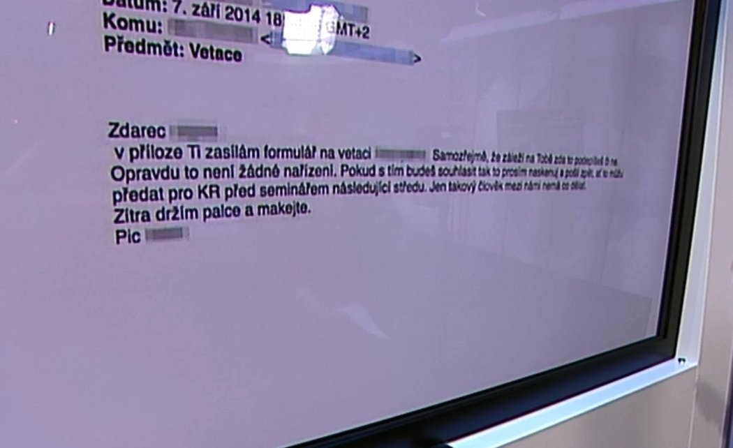 Průvodní dopis k jedné z petic, která má vytvářet nadvládu nad sudími