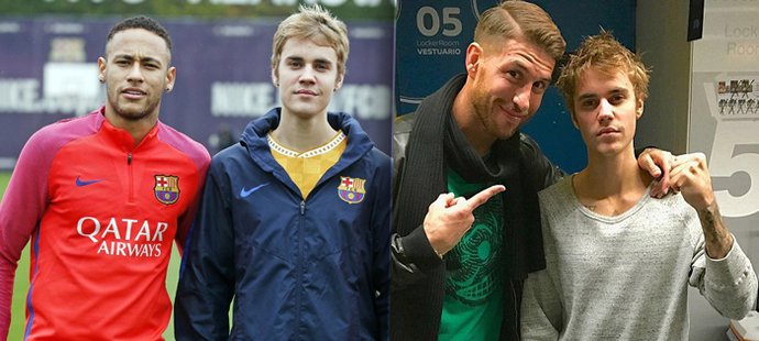 Justin Bieber se přátelí s hvězdami Barcelony i Realu Madrid