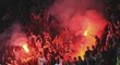 Fanoušci Slavie slaví na stadionu Bohemians