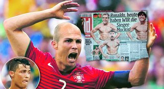 Vysmátí Němci si dělají legraci z hvězdy Portugalska: Oholili Ronalda!