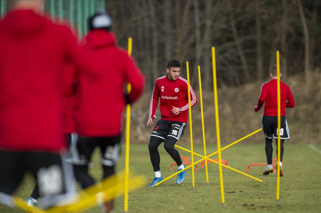 Daniel Hais během prvního tréninku po zahájení zimní přípravy fotbalistů Českých Budějovic