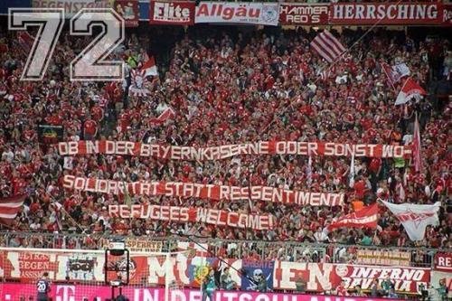Uprchlíky přivítali fanoušci Bayernu