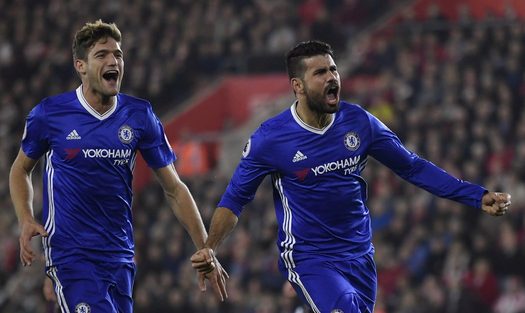 Útočník Diego Costa se postaral o jeden z gólů Chelsea