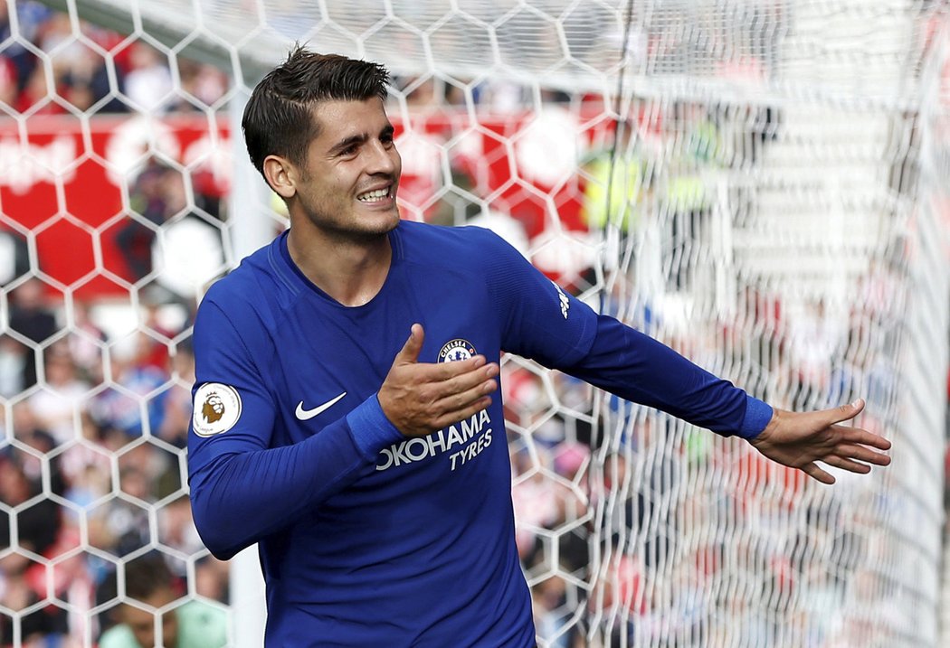 Alvaro Morata měl velký podíl na vítězství Chelsea nad Stoke 4:0