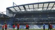 Fotbalisté Slavie trénují na stadionu Chelsea