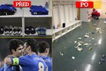 Takhle se hráči Chelsea doma asi nechovají. Po zápase na Spartě za sebou nechali pořádný binec!