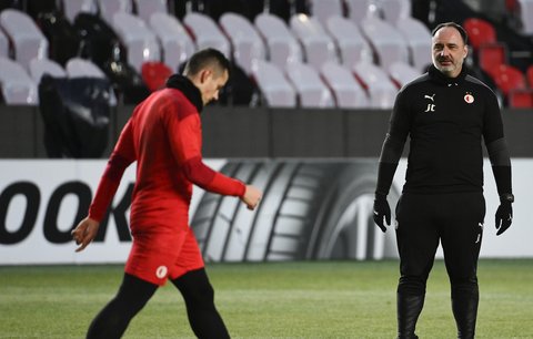 Trénink fotbalistů Slavie před zápasem proti Leicesteru