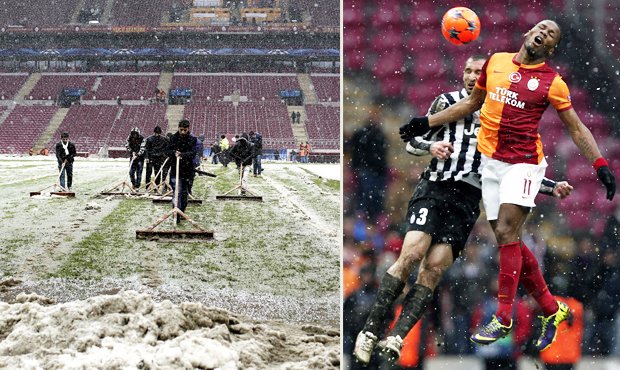 Hrálo se na příšerném terénu, ale vítězství Galatasaraye nad Juventusem se v Lize mistrů počítá