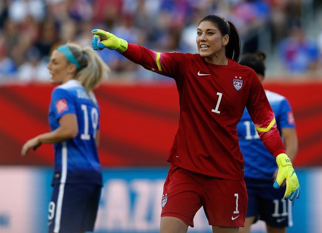 Brankářka Hope Solo patří mezi největší fotbalové hvězdy v USA