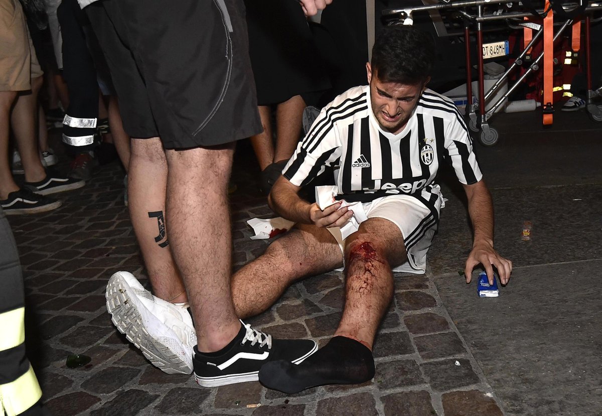 Při sledování finále Ligy mistrů v Turíně tekla krev