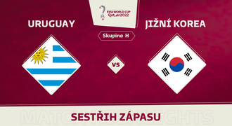 SESTŘIH: Uruguay - Jižní Korea 0:0. Godín a Valverde pálili pouze do tyčí