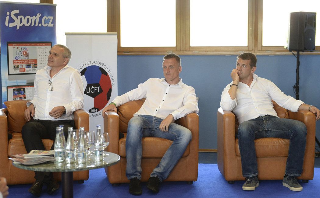 Konference před EURO 2016 se zúčasnili Vítězslav Lavička, Luboš Kozel a Pavel Kuka