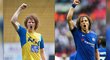 Alex Král jako David Luiz. Dva hráči, kteří jsou si podobní nejen kudrnatými vlasy. (Fotografie vznikla v době, kdy Alex Král nastupoval za Teplice)