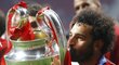 Útočník Liverpoolu Mohamed Salah s trofejí pro vítěze Ligy mistrů