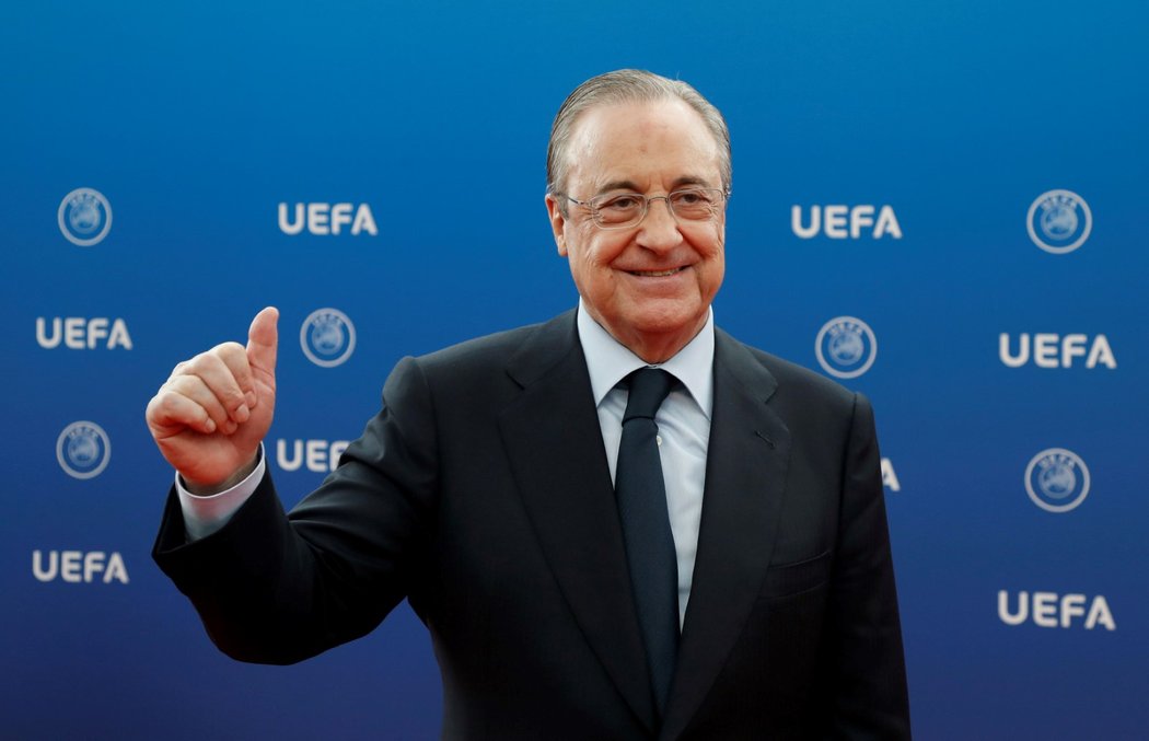 Prezident Realu Madrid Florentino Pérez před losem základních skupin Ligy mistrů