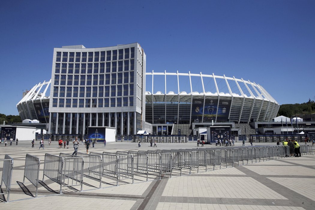 Olympijský stadion v Kyjevě před finále Ligy mistrů