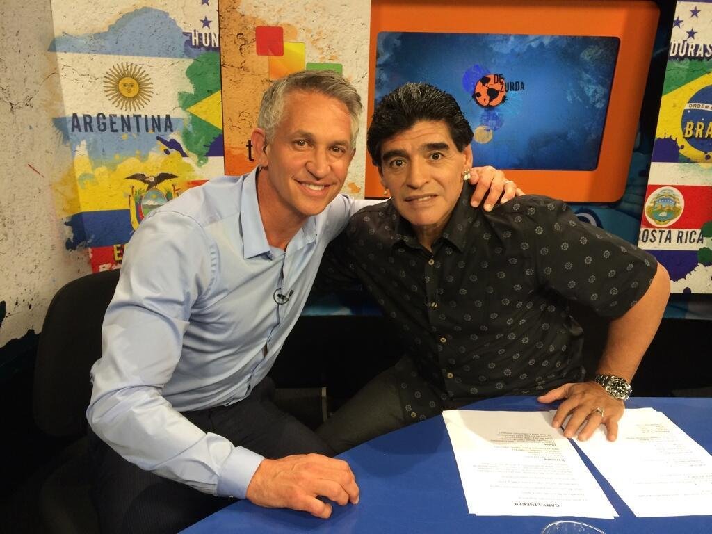 Gary Lineker se po 28 letech od památného zápasu na MS 1986 znovu sešel s Diegem Maradonou