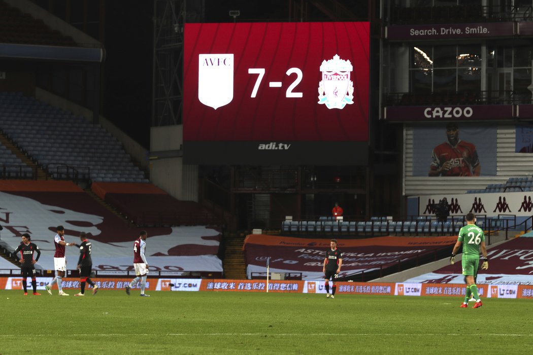 Neskutečné skóre! Aston Villa porazila Liverpool vysoko 7:2.