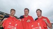 Hvězdná parta z Liverpoolu opět pohromadě: Steven Gerrard, Jamie Carragher a Robbie Fowler.