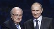 Vzájemnou podporu si při losování MS 2018 vyjádřil šéf FIFA Sepp Blatter a ruský prezident Vladimir Putin