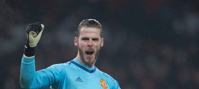 Brankář Manchesteru United David de Gea po vítězství nad Arsenalem