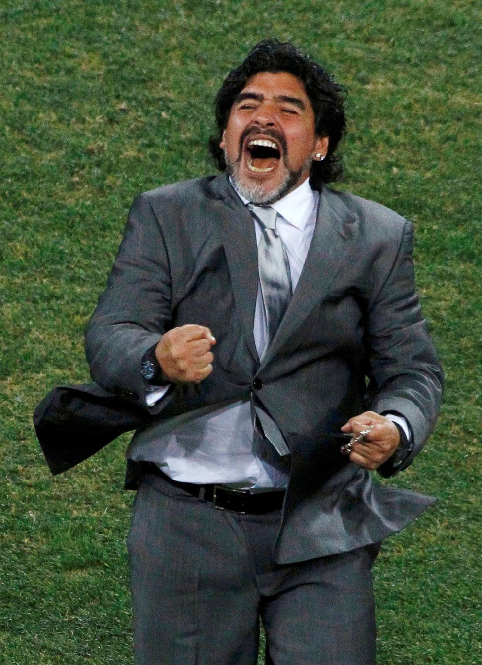 Diego Maradona jako trenér argentinské reprezentace při MS 2006