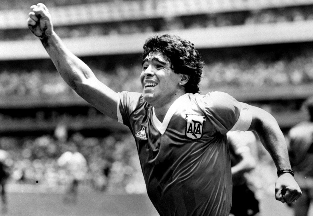 Diego Maradona při čtvrtfinále MS 1986 proti Anglii