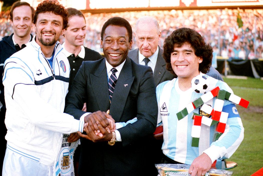 Pelé a Diego Maradona, setkání dvou fotbalových ikon