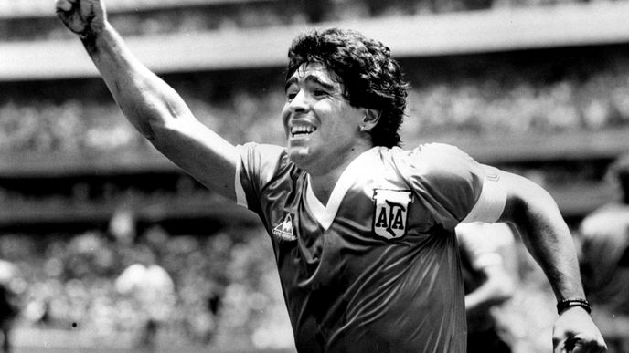 Diego Maradona při čtvrtfinále MS 1986 proti Anglii