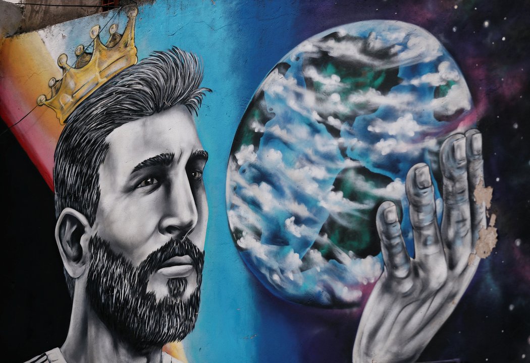 Graffiti s Lionelem Messi v jeho rodném městě Rosario