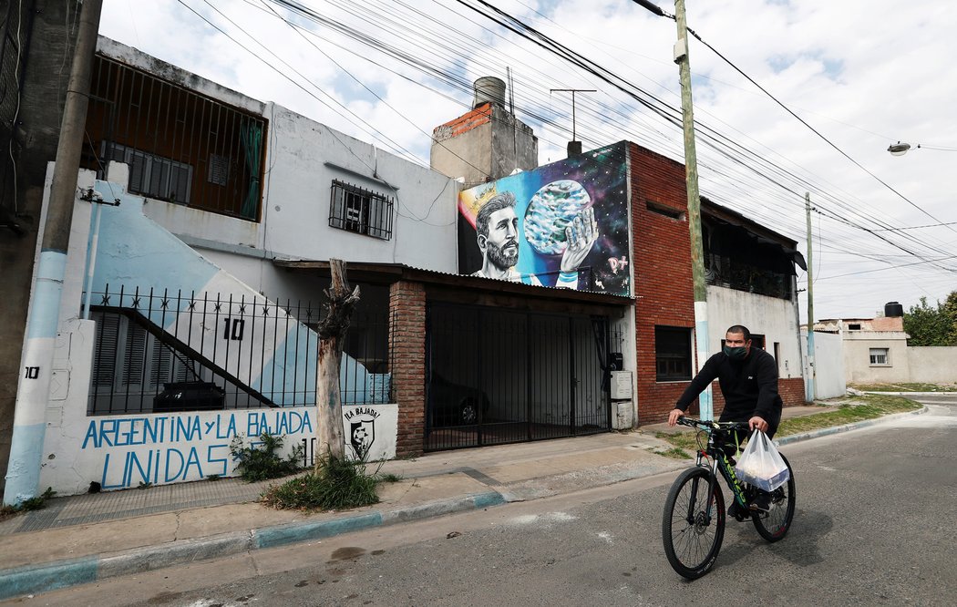 Ulice v městě Rosario, odkud pochází Lionel Messi