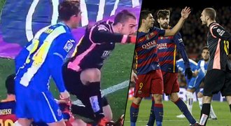 Drsné derby! Messimu šlápli na nohu, Suárez hrozil kvůli matce