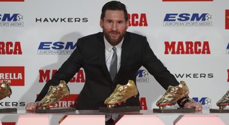 Messi převzal rekordní pátou Zlatou kopačku, Ronaldo je za ním