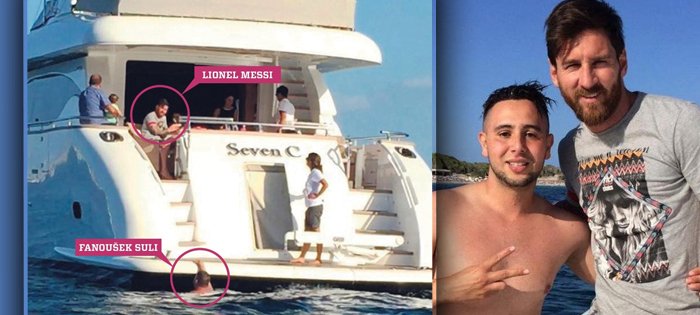 Fanoušek doplaval k Messiho lodi a dočkal se odměny: fotografie s Lionelem Messim.