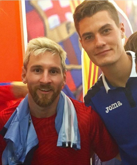 Patrik Schick se po zápase s Lionelem Messim vyfotil