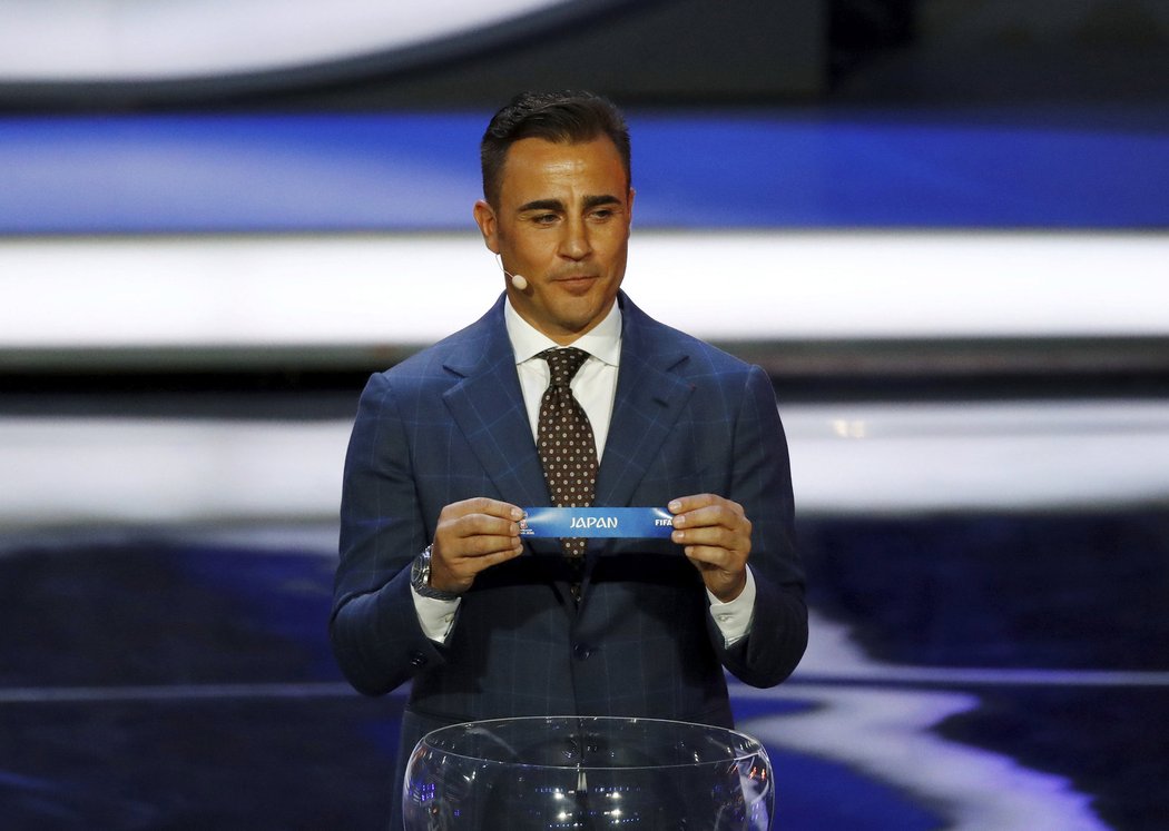 Při losování byl na pódiu k vidění Fabio Cannavaro, italský mistr světa 2006