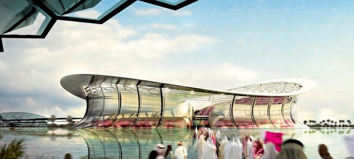 Tak vypadá náhled na jeden ze stadionů v Kataru, kde by se mělo konat MS 2022