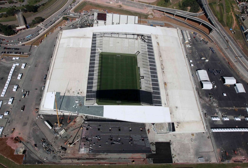Nově vybudovaná Arena Corinthians v Sao Paulu byla poslední ze 12 stadionů pro šampionát, která čekala na testovací zápas