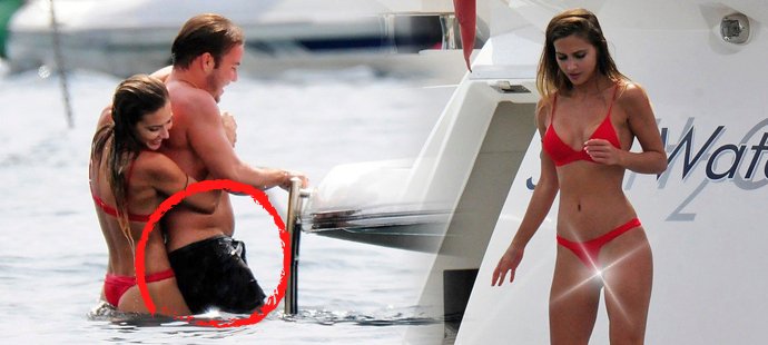 Fotbalista Dortmundu Mario Götze a jeho přítelkyně modelka Ann-Kathrin Brommel řádili na jachtě u pobřeží Mallorky. Občas něco vykouklo!