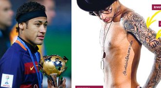 Hvězdný Neymar prozradil význam svých tetování: Život je vtip!